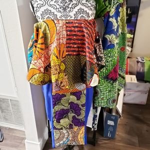 Off the shoulder dress.